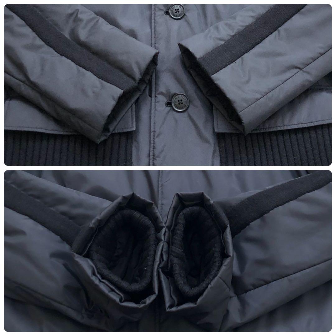 【入手困難】バーバリーブラックレーベル フーデッドコート 切替　ロゴボタン