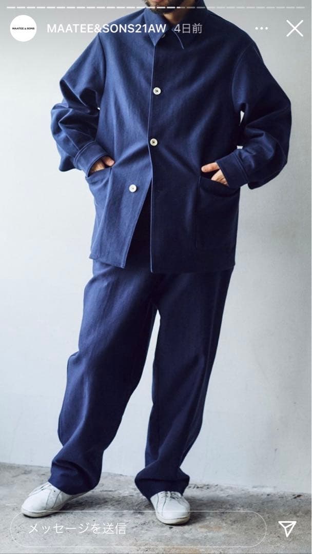 激レア　タグ付き　21aw maatee&sons モールスキンセットアップ