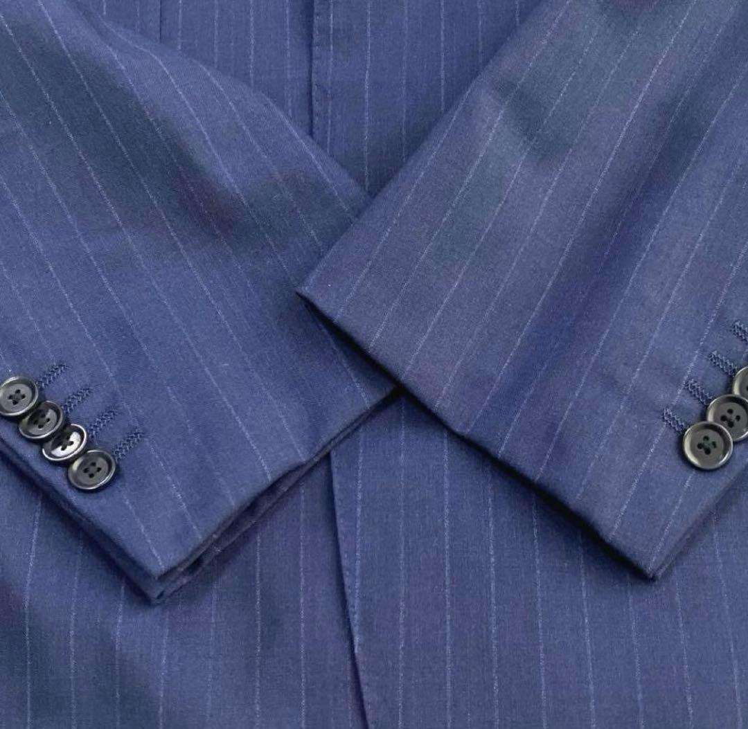 グリーンレーベルリラクシング　スーツ　チョークストライプ　ネイビー　3ピース