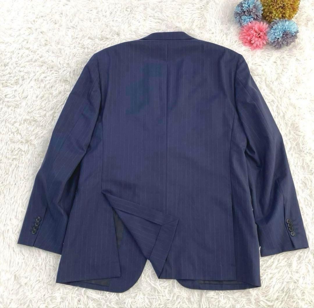 グリーンレーベルリラクシング　スーツ　チョークストライプ　ネイビー　3ピース