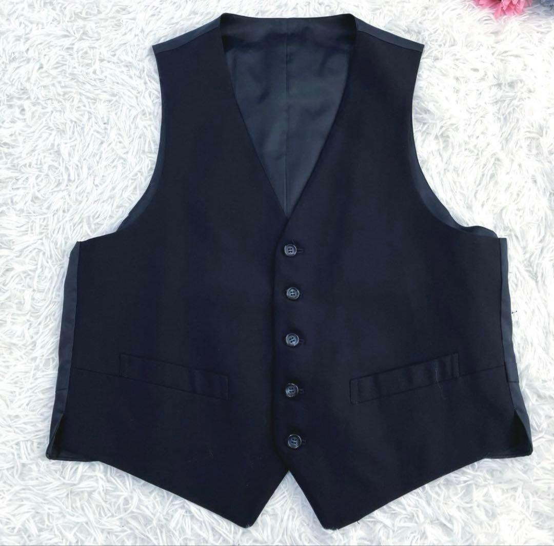 グリーンレーベルリラクシング　スーツ　チョークストライプ　ネイビー　3ピース