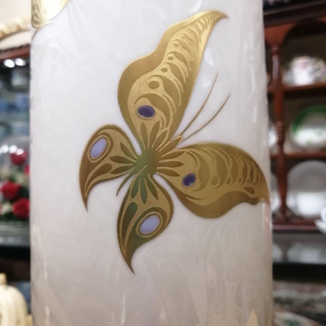 イタリア　アートモルベッリ　花瓶　金彩 金蝕　陶磁器