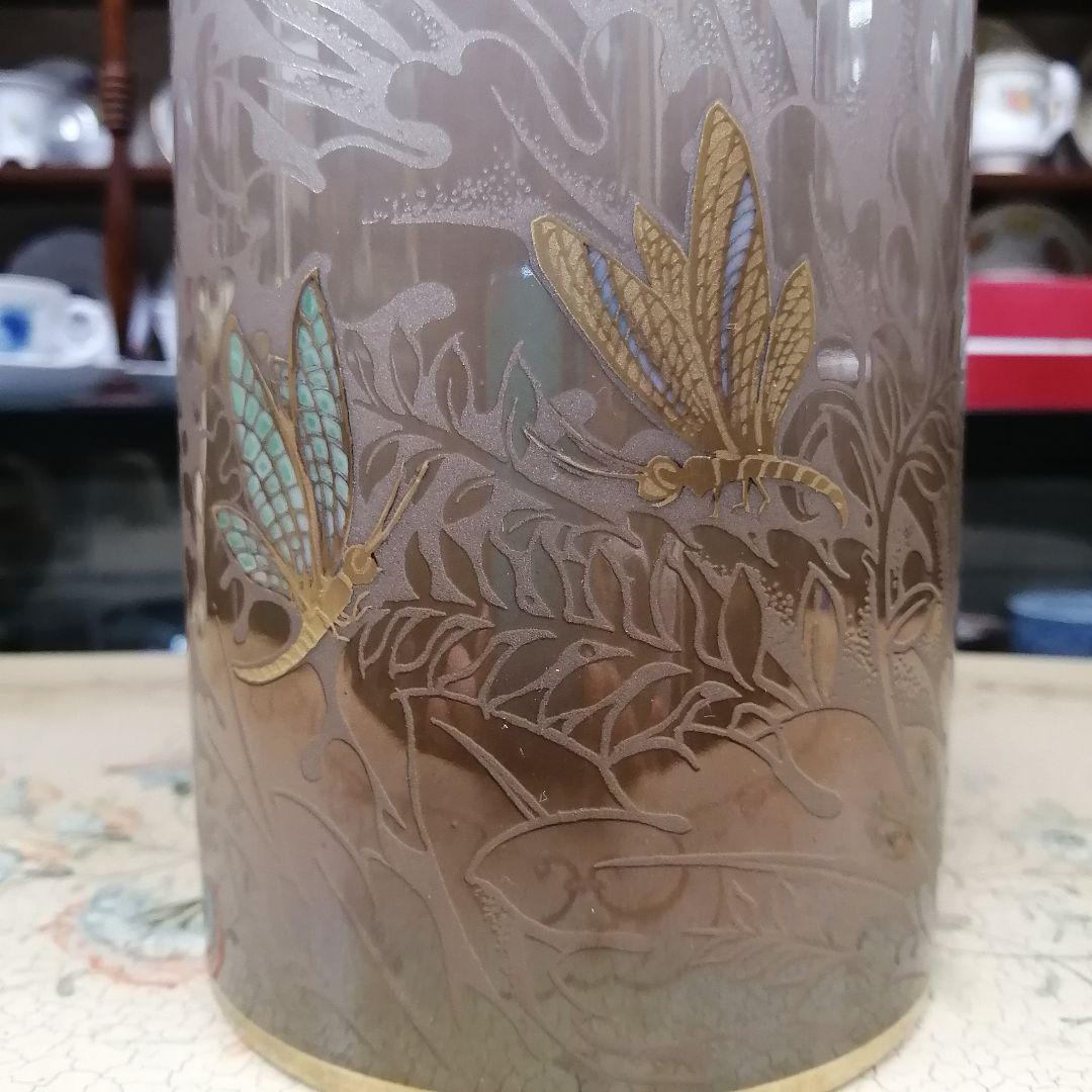 イタリア　アートモルベッリ　花瓶　金彩 金蝕　陶磁器