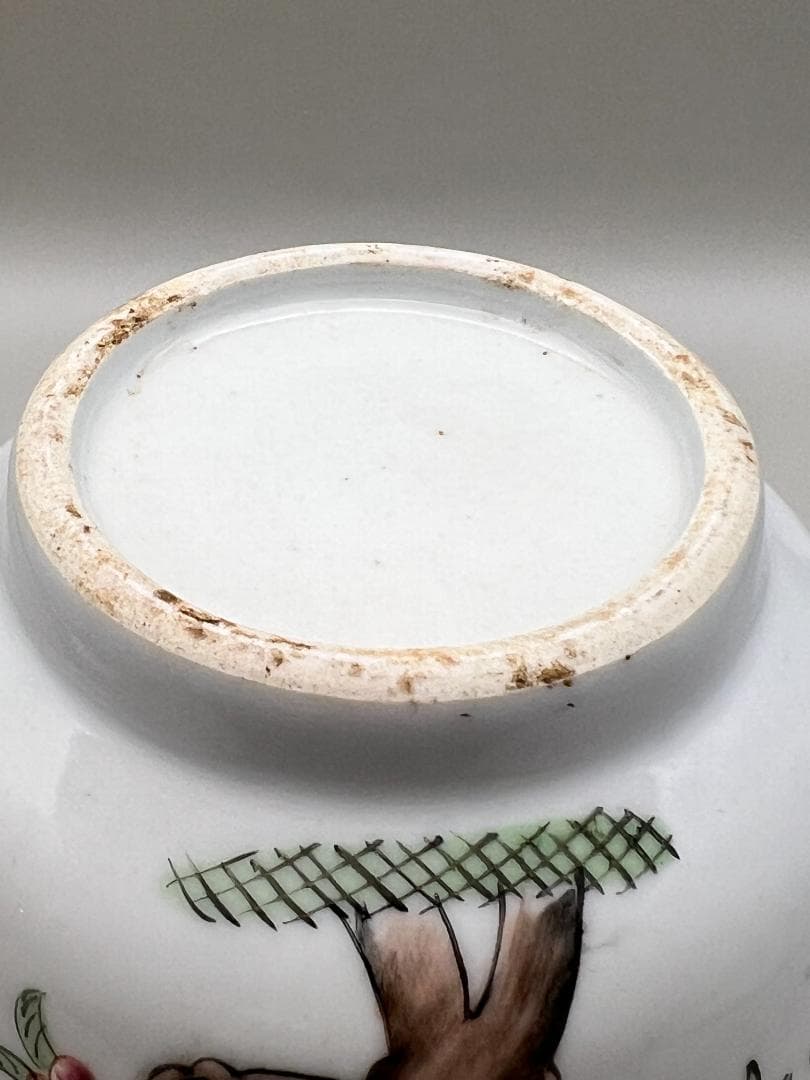 【海】粉彩茶壺　花鳥文　時代　骨董品 時代品 中国美術