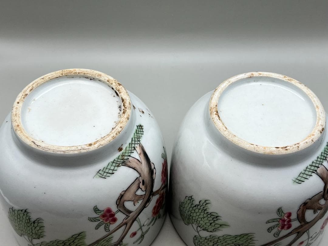 【海】粉彩茶壺　花鳥文　時代　骨董品 時代品 中国美術