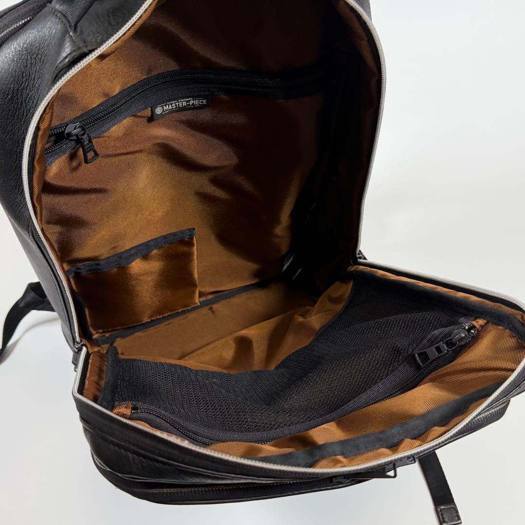 【美品】マスターピース　ビジネスリュック　ヴァリアス　レザー　ブラック