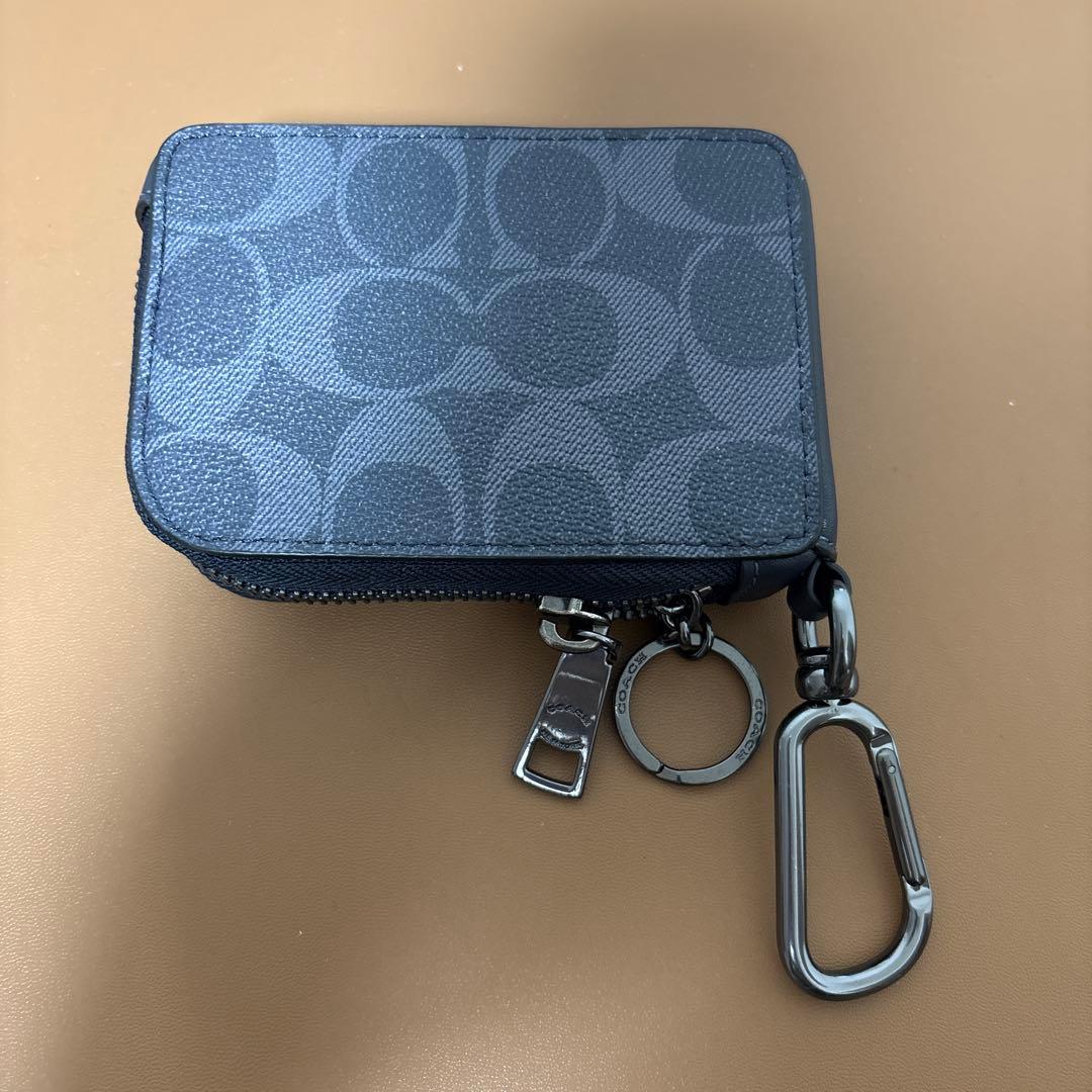 (新品)COACH Ｌジップキーケース コーチシグネチャーキャンバス
