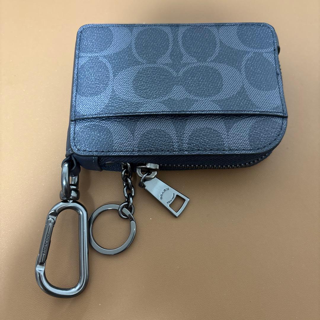 (新品)COACH Ｌジップキーケース コーチシグネチャーキャンバス
