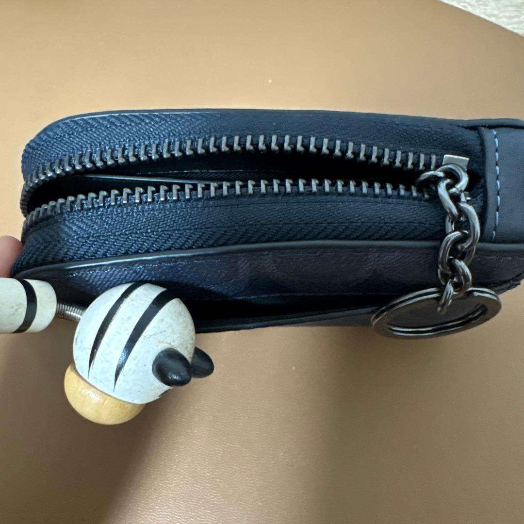 (新品)COACH Ｌジップキーケース コーチシグネチャーキャンバス