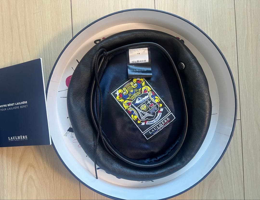 [ロレール ] ブルース ノワール ナチュラルレザー ベレー レディースSサイズ