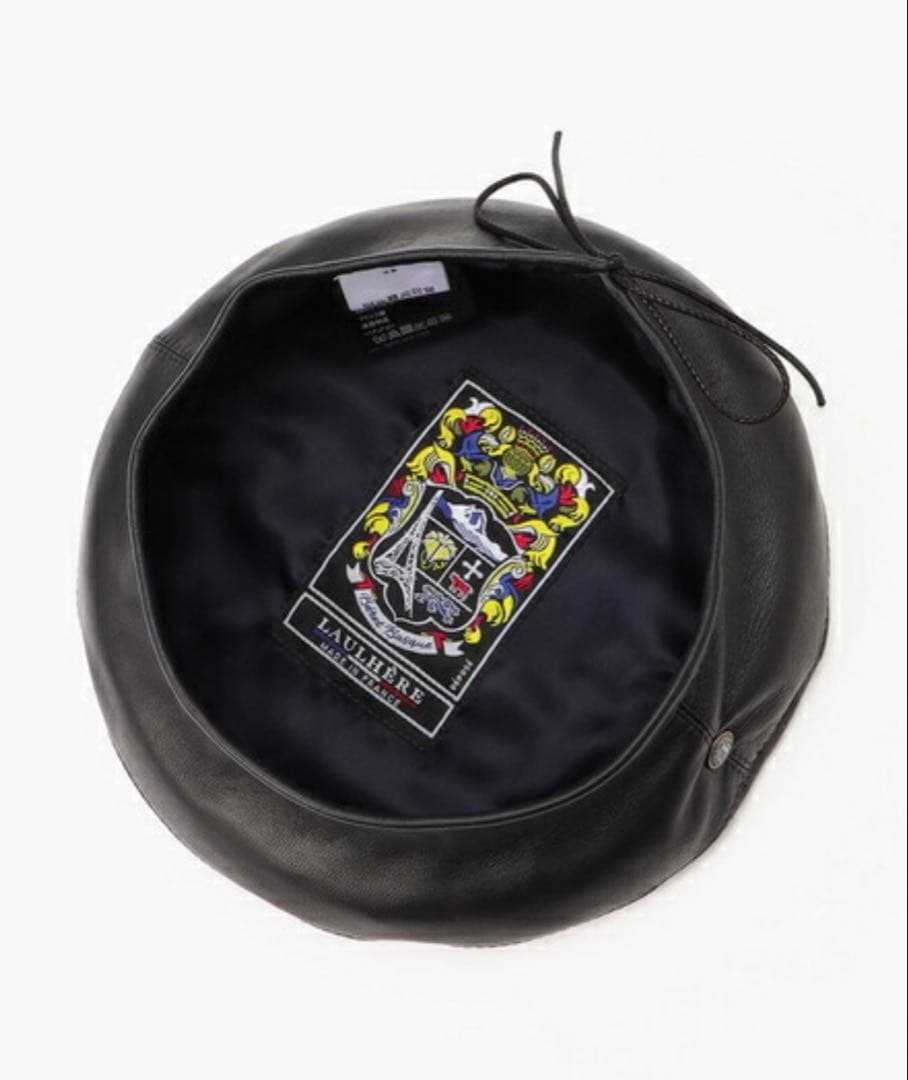 [ロレール ] ブルース ノワール ナチュラルレザー ベレー レディースSサイズ