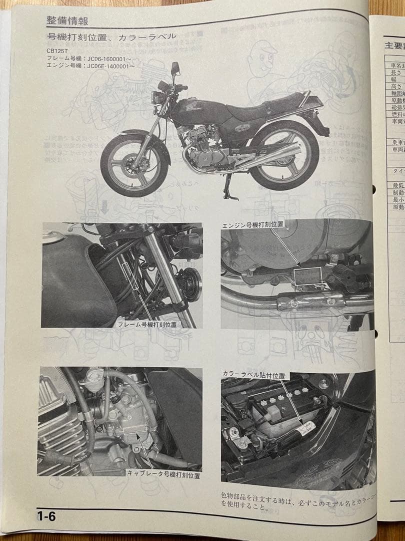 HONDA CB125T JC06 サービスマニュアル 2001年版