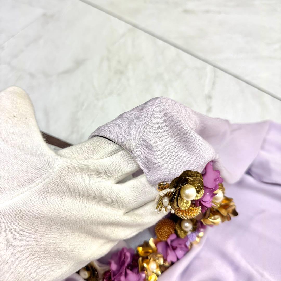 希少 GUCCI トムフォード期 ロングワンピース 花 パール 豪華 装飾 XS