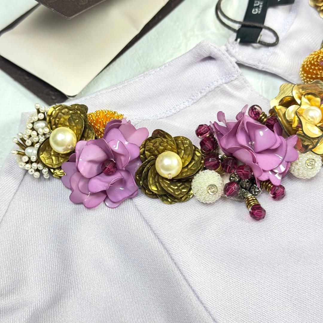 希少 GUCCI トムフォード期 ロングワンピース 花 パール 豪華 装飾 XS