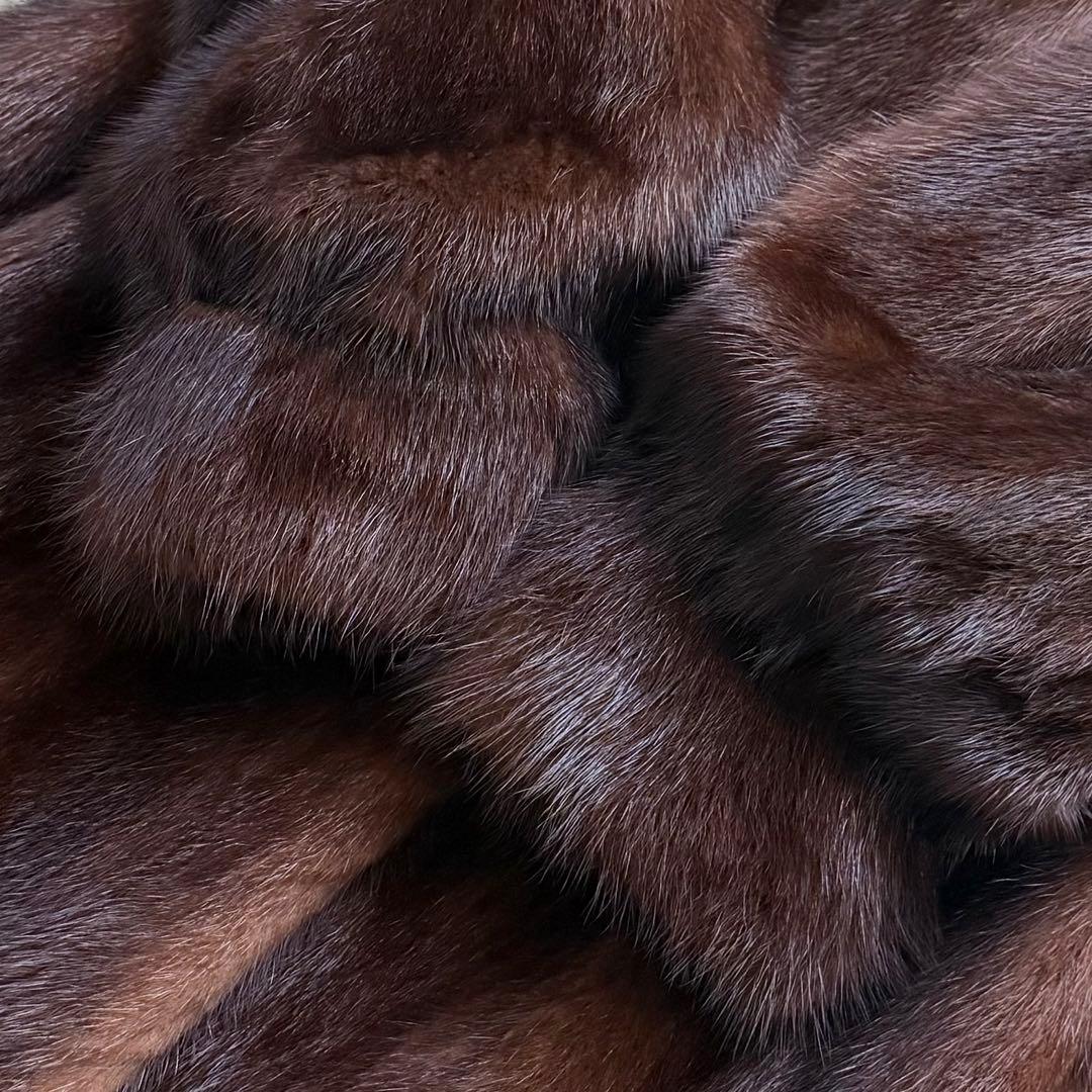 本毛皮☆ミンクファー MINK ファーコート ふかふか◎ 毛艶◎ ブラウン系