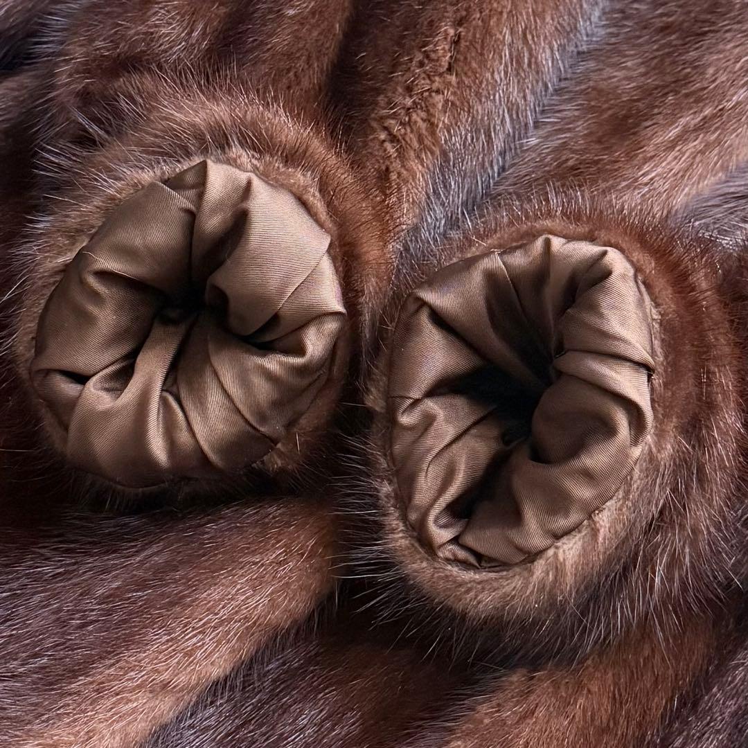 本毛皮☆ミンクファー MINK ファーコート ふかふか◎ 毛艶◎ ブラウン系