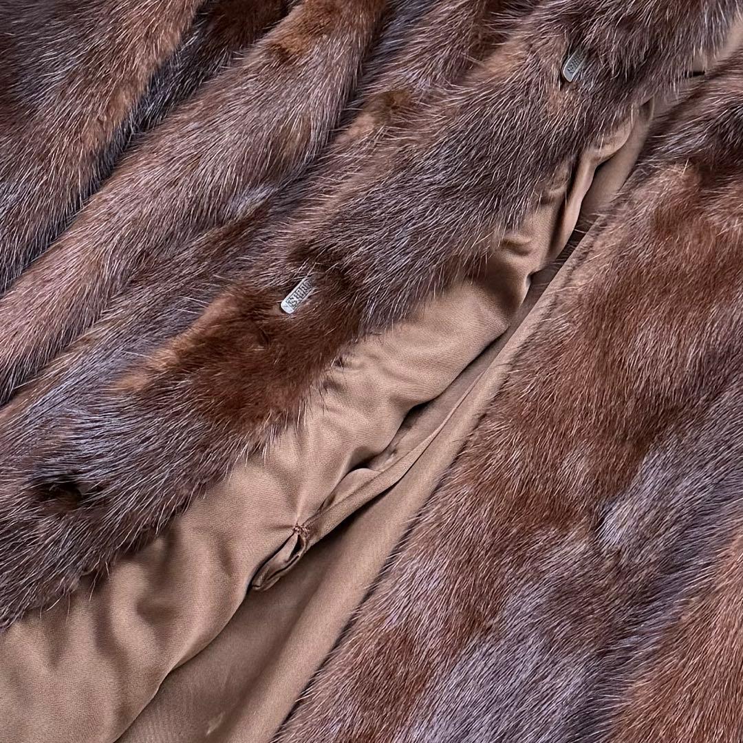 本毛皮☆ミンクファー MINK ファーコート ふかふか◎ 毛艶◎ ブラウン系