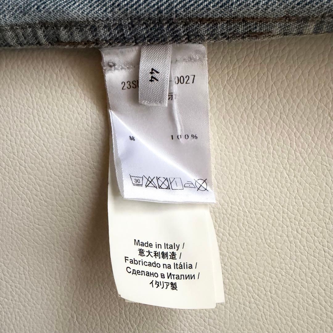 23SS 【ヌメロヴェントゥーノ】 オーバーデニムジャケット 銀ボタン 革パッチ