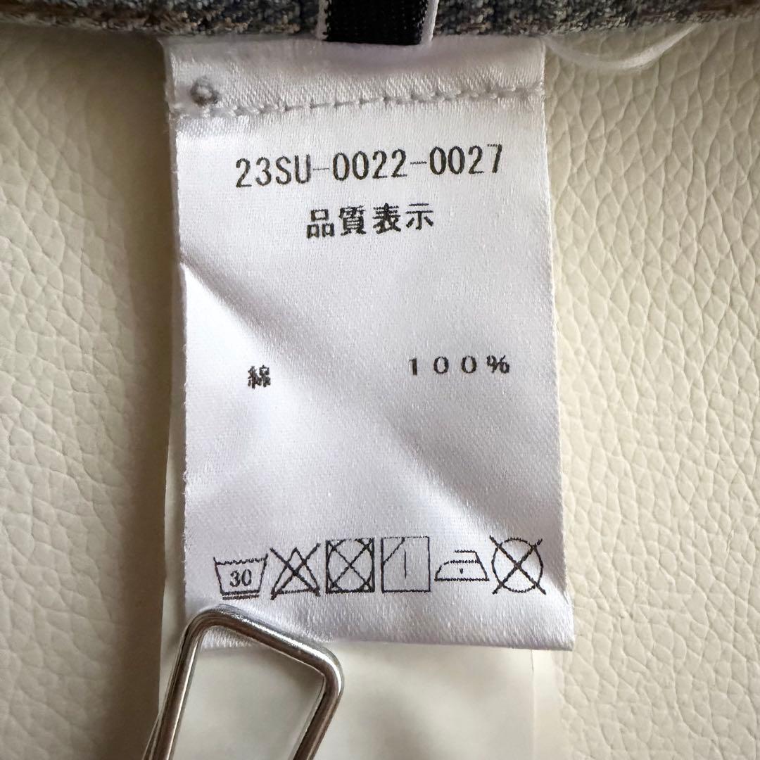 23SS 【ヌメロヴェントゥーノ】 オーバーデニムジャケット 銀ボタン 革パッチ