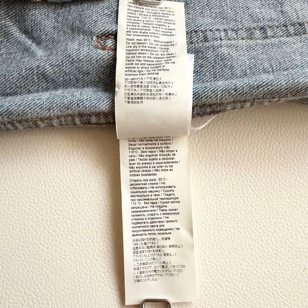 23SS 【ヌメロヴェントゥーノ】 オーバーデニムジャケット 銀ボタン 革パッチ