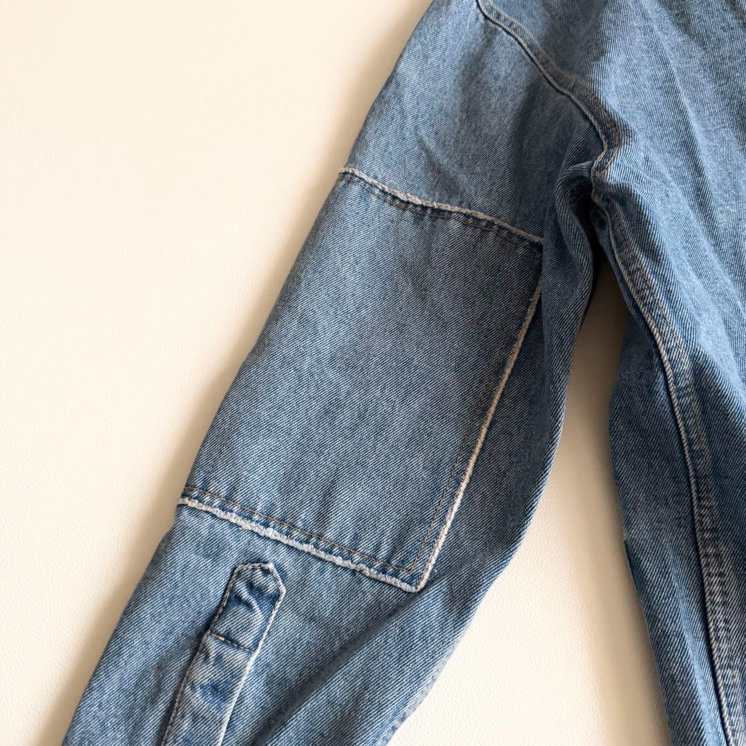 23SS 【ヌメロヴェントゥーノ】 オーバーデニムジャケット 銀ボタン 革パッチ