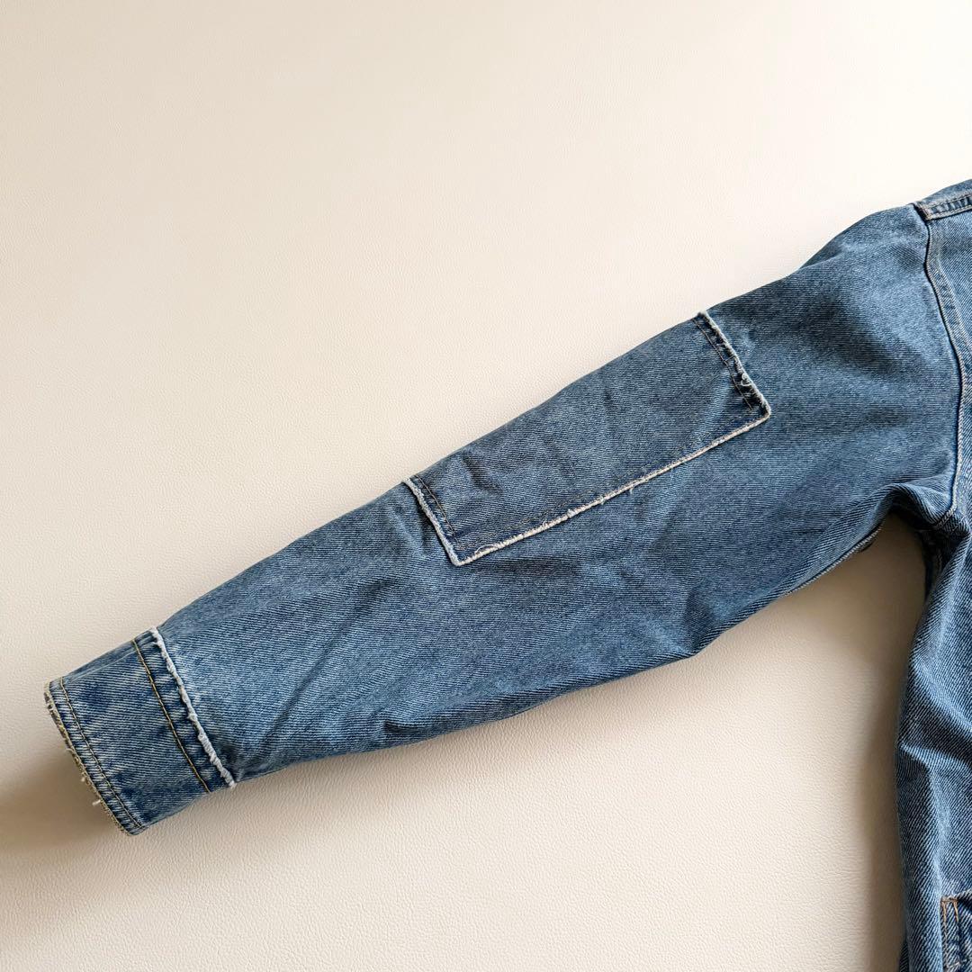 23SS 【ヌメロヴェントゥーノ】 オーバーデニムジャケット 銀ボタン 革パッチ