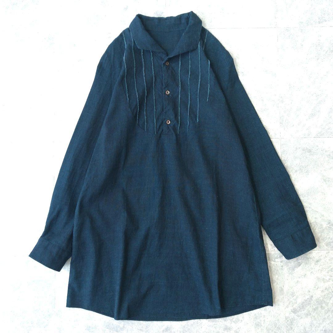 020 カズ様 パラスパレス コットン インディゴ シャツ ワンピース