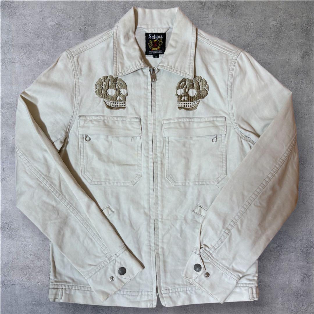 【最終大幅値下げ】Schott ショット スカル刺繍 ワークジャケットアメカジ