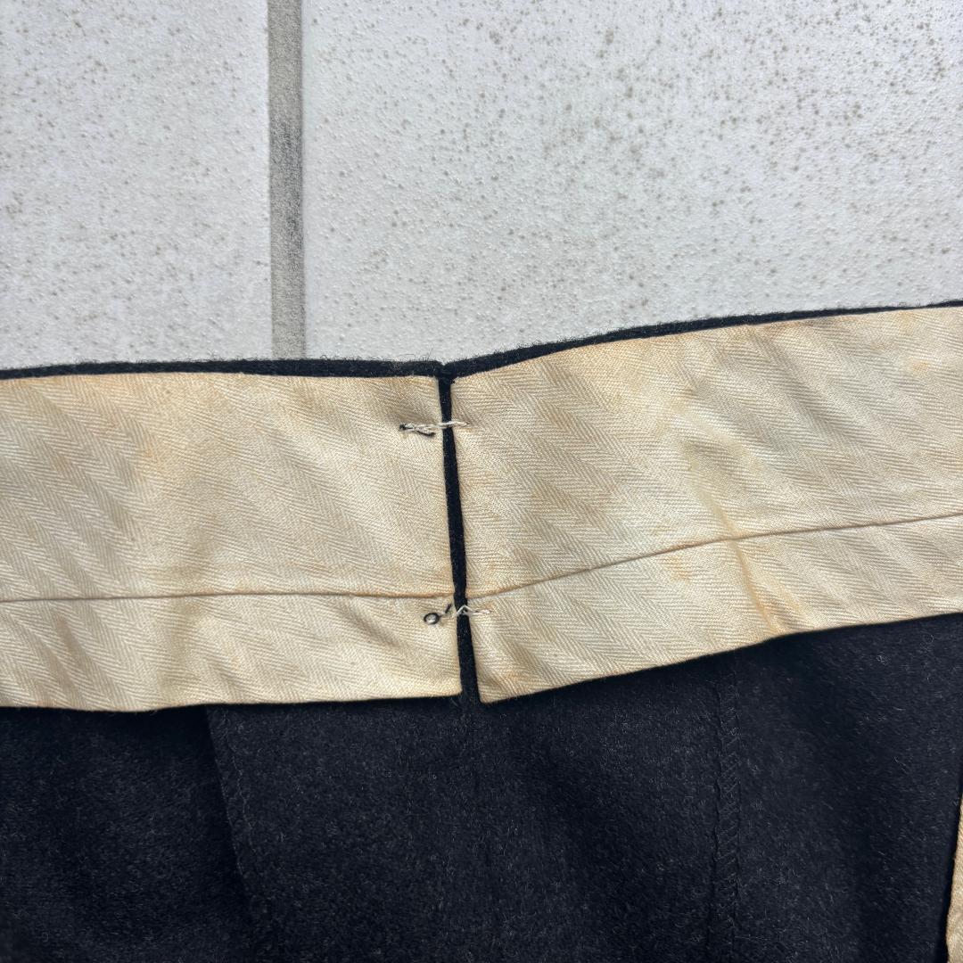 50s USA製 ブラック絣 ツータックウールスラックス レーヨンフリスコパンツ