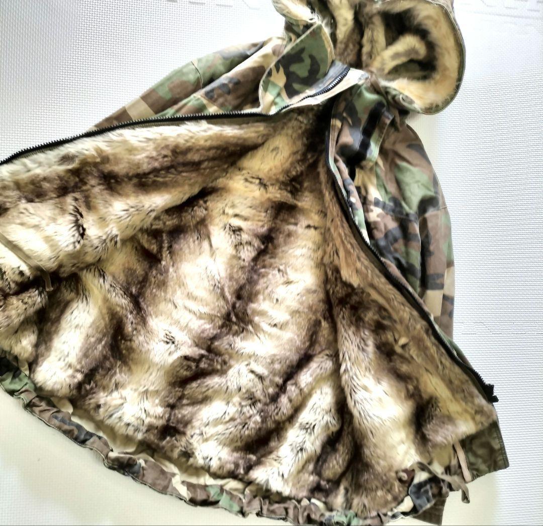 RNA アールエヌエー　カモフラBigコート　迷彩　ウッドランドカモフラ柄