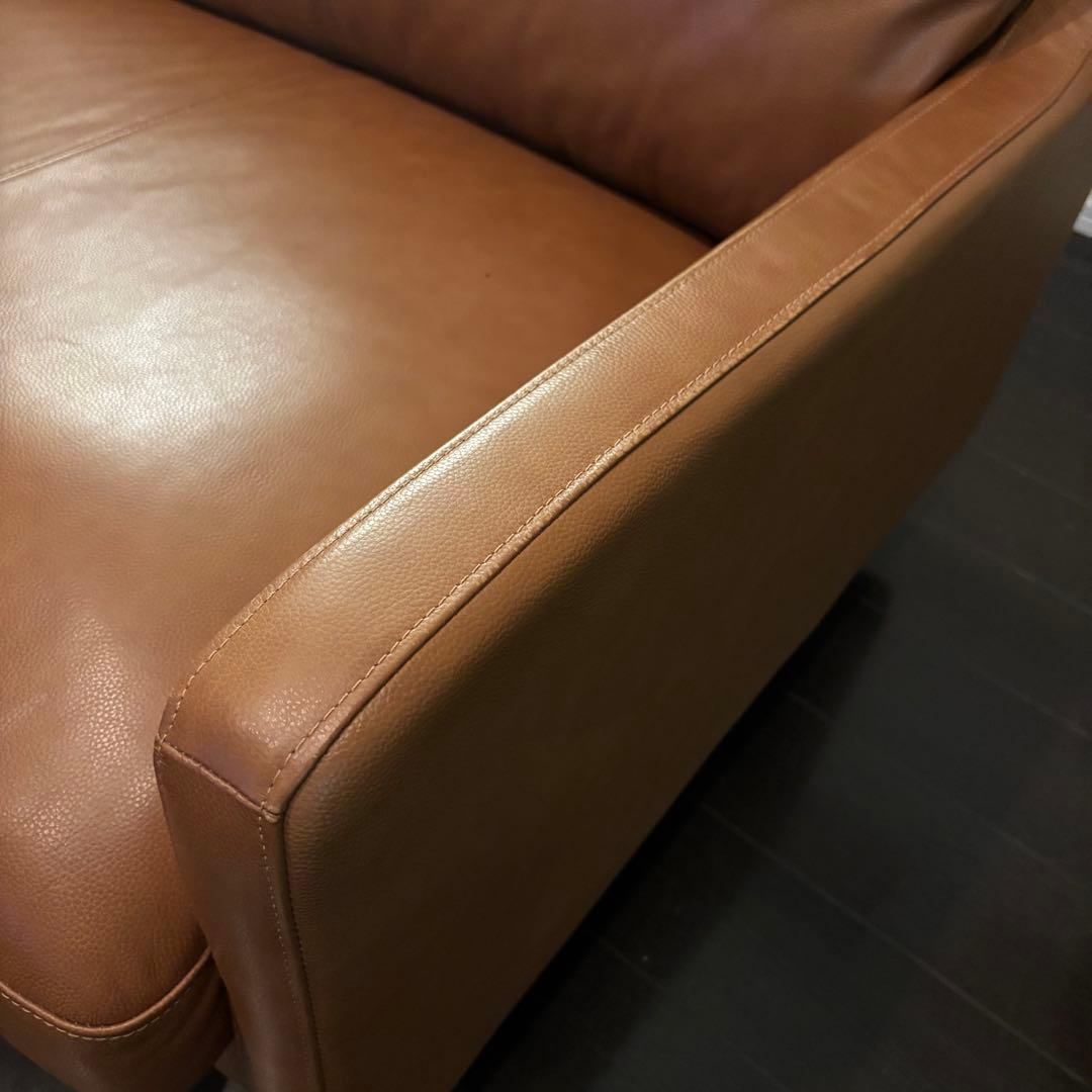 【美品！残り1日】本革(一部合皮)レザーソファ3人掛け　ニトリ