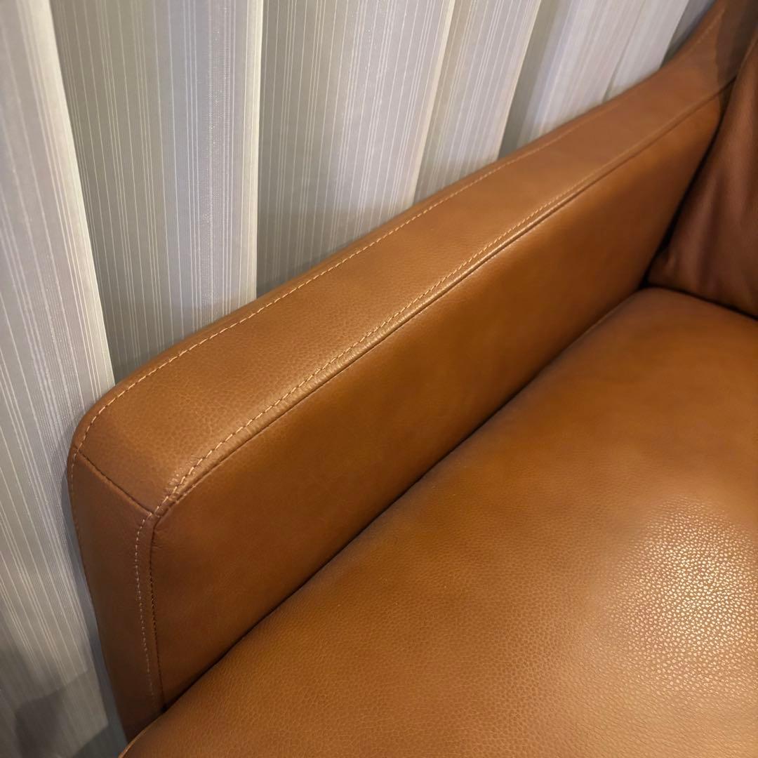 【美品！残り1日】本革(一部合皮)レザーソファ3人掛け　ニトリ