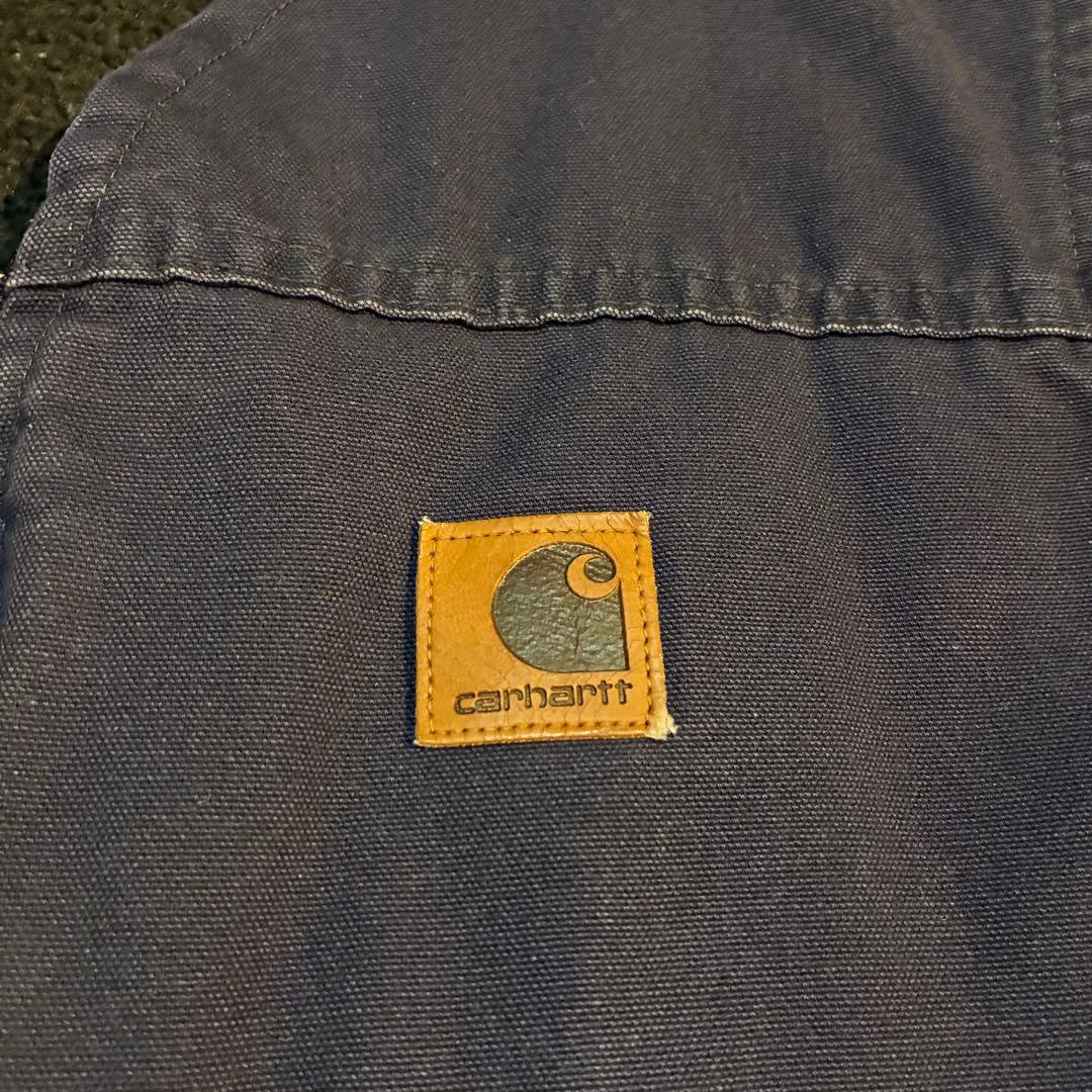 s*u様 カーハート　00s　ベスト　ネイビー　V18　ダック　ボアベスト　2X