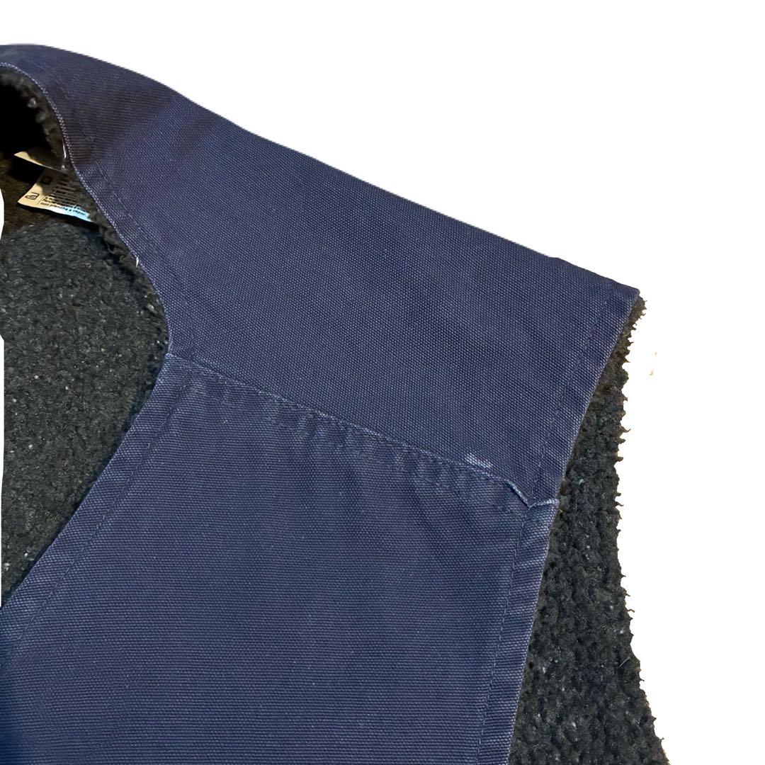 s*u様 カーハート　00s　ベスト　ネイビー　V18　ダック　ボアベスト　2X