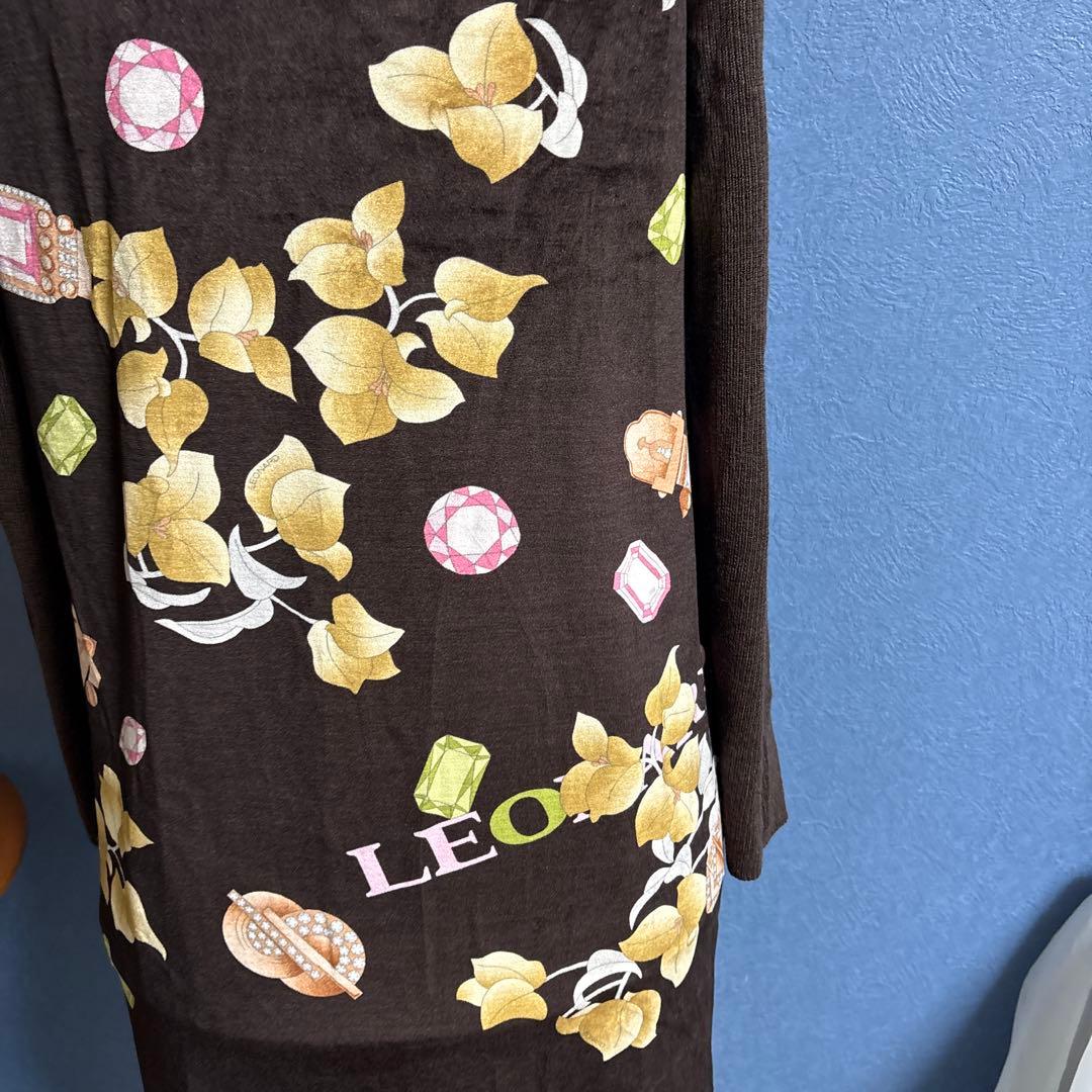 レオナール LEONARD SPORT 花柄タートルネックチュニックsize４０
