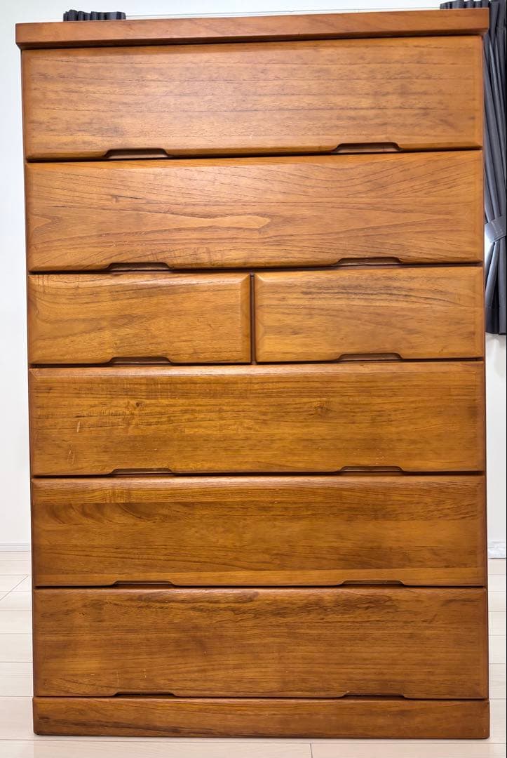 幅90 木製ハイチェスト 洋服タンス　ナチュラルカラー