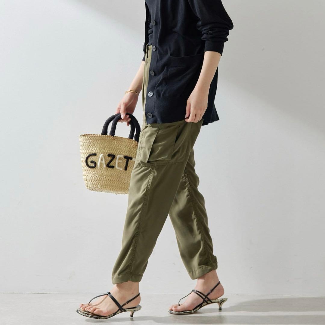 美品24SS 完売品✨ウィムガゼット バックサテンカーゴパンツ グリーン　36