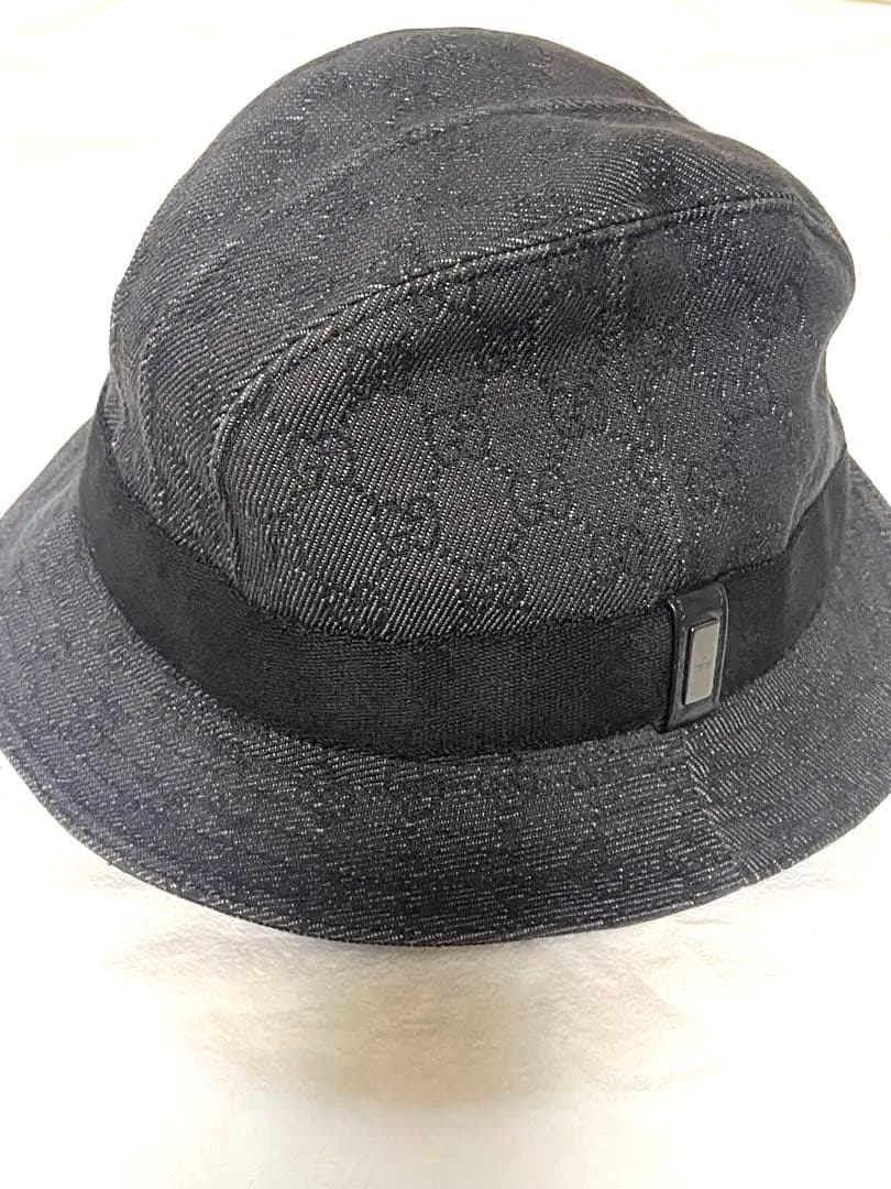 GUCCI グッチ　バケットハット モノグラム　ブラック