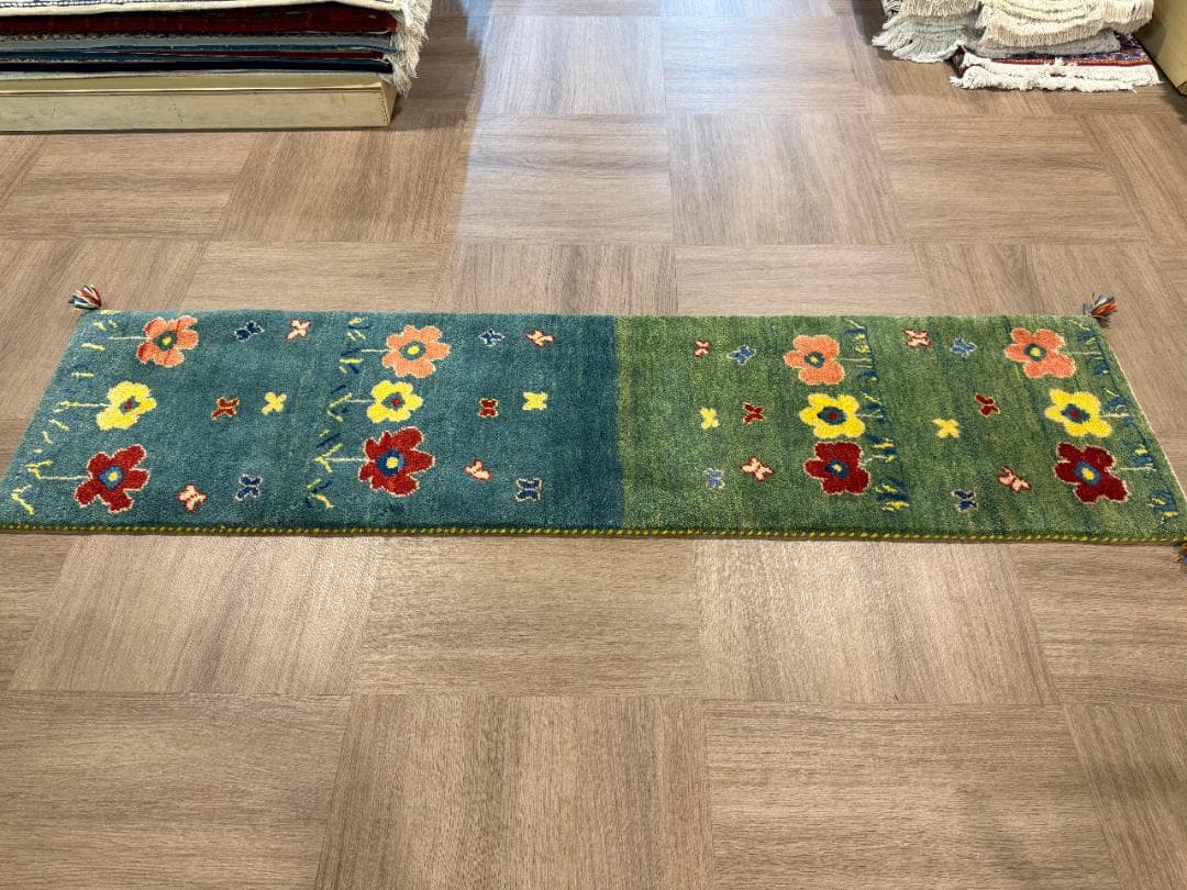 198x50cm ペルシャギャッベ ランナー (ギャベ) ペルシャ絨毯 ギャッベ