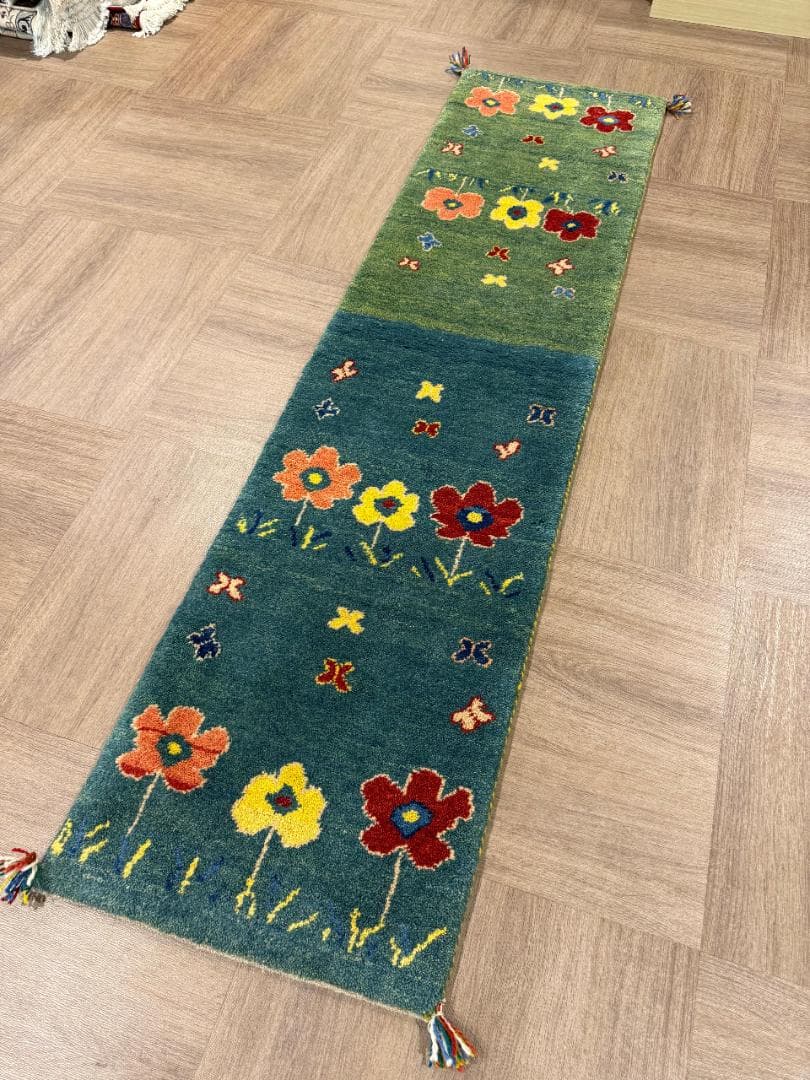 198x50cm ペルシャギャッベ ランナー (ギャベ) ペルシャ絨毯 ギャッベ