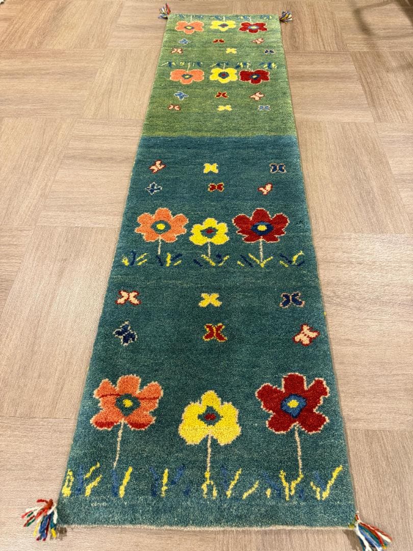 198x50cm ペルシャギャッベ ランナー (ギャベ) ペルシャ絨毯 ギャッベ