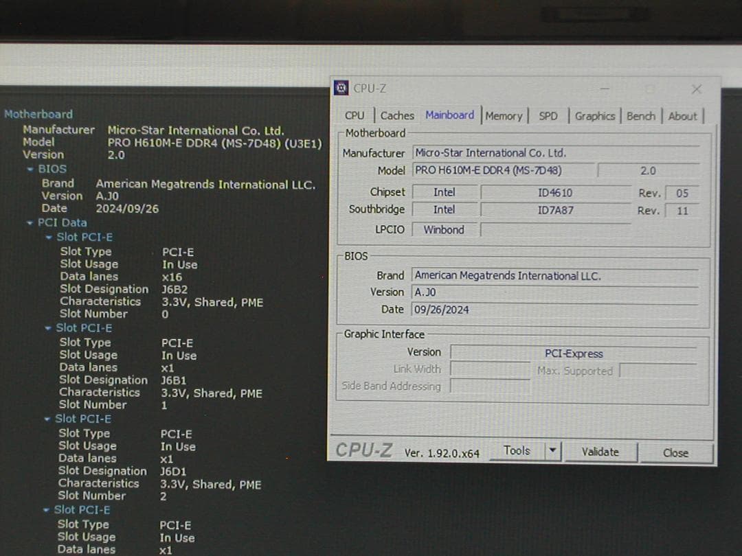 MSI　PRO H610M-E DDR4　LGA1700