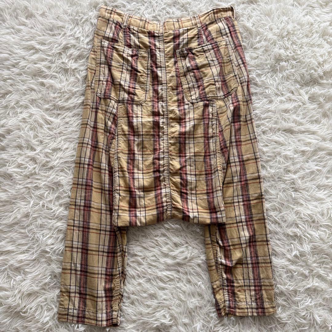 【コムデギャルソンオムプリュス】AD2009　サルエルパンツ XS　黄　チェック