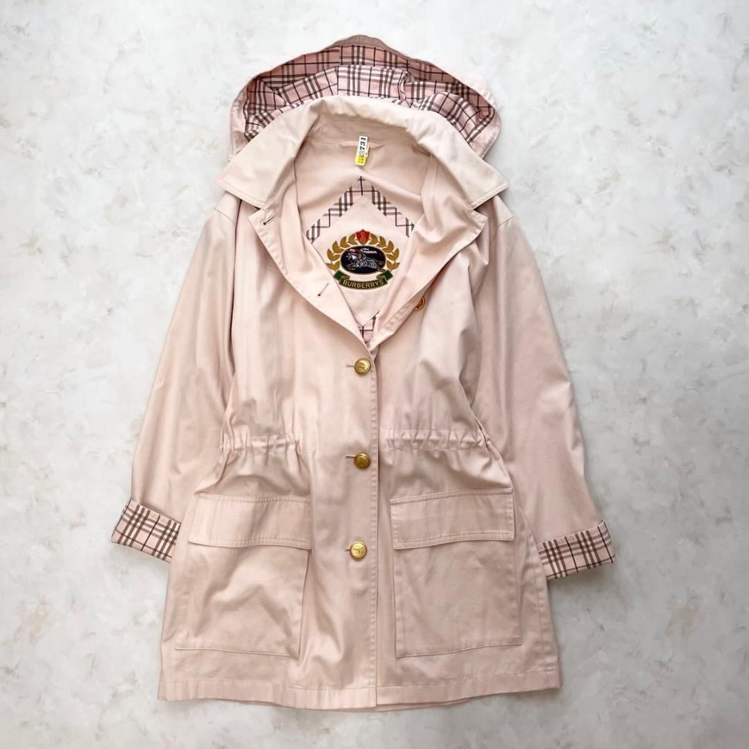 SSR希少 バーバリーズ　ブルゾン　ライトアウター　ピンク　ノバチェック　L
