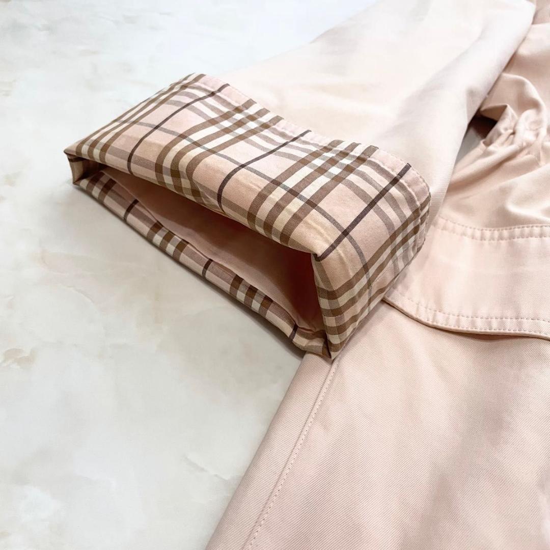 SSR希少 バーバリーズ　ブルゾン　ライトアウター　ピンク　ノバチェック　L