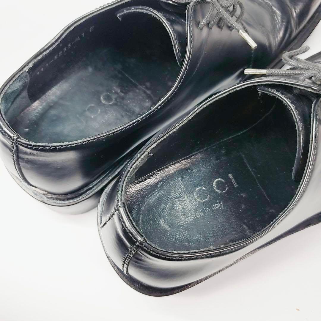 GUCCI グッチ　ビジネスシューズ(41)革靴　プレーントゥ　黒