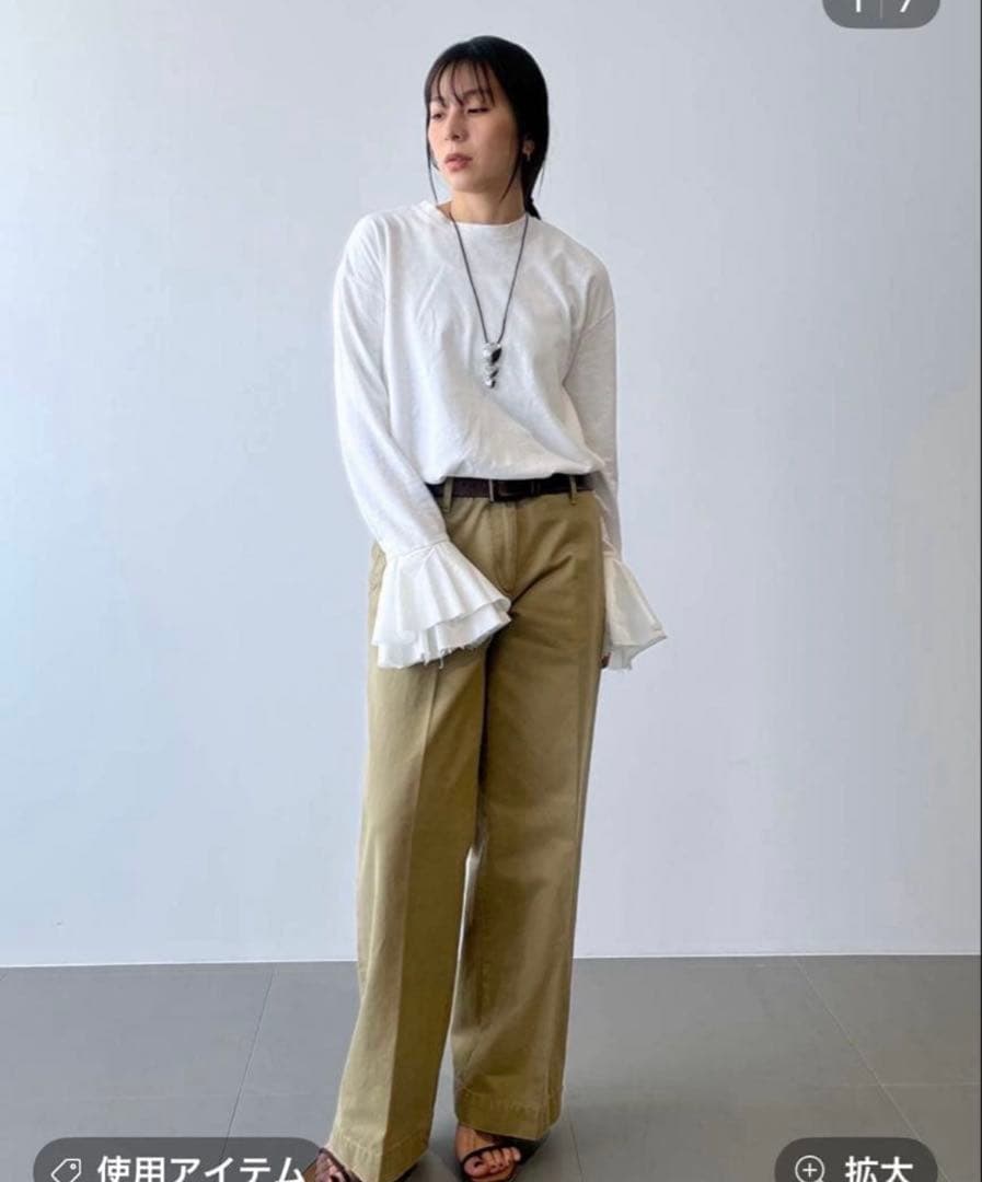 【定番】BRILL★ブリル　ポエットスリーブカットソー　白