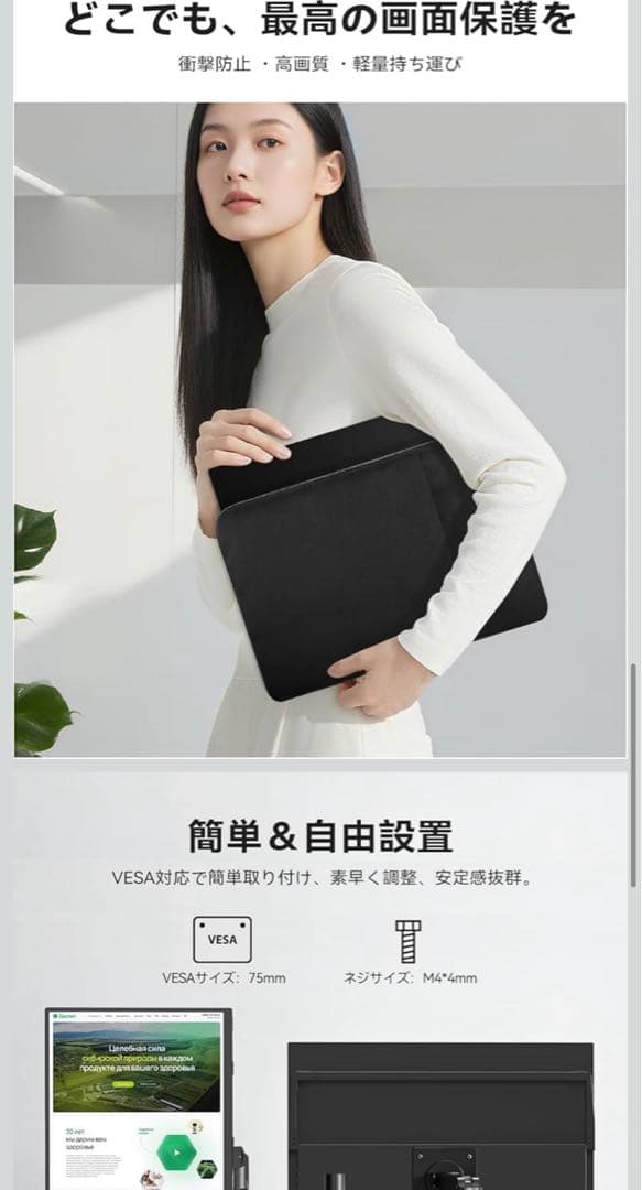 【新品】15.6インチ HDR 1080p モバイルモニター 液晶パネル