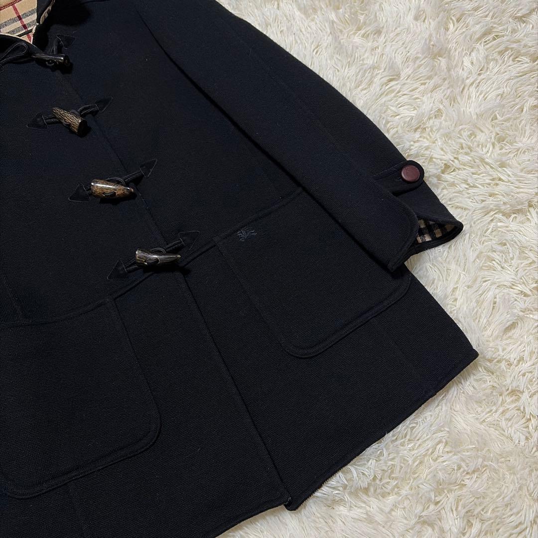 ✨美品✨BURBERRY ダッフルコート 黒 ウール 赤タグ 希少 ノバチェック