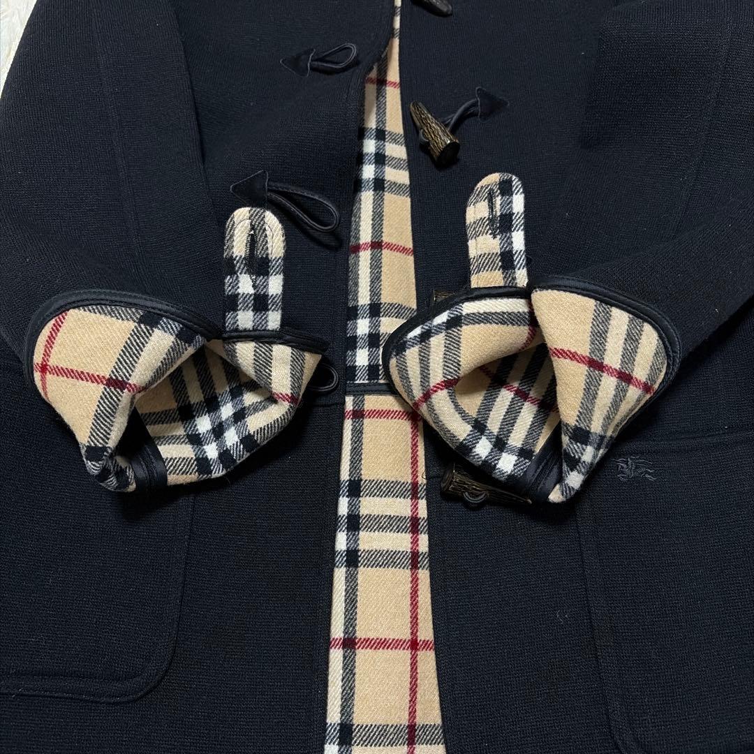 ✨美品✨BURBERRY ダッフルコート 黒 ウール 赤タグ 希少 ノバチェック